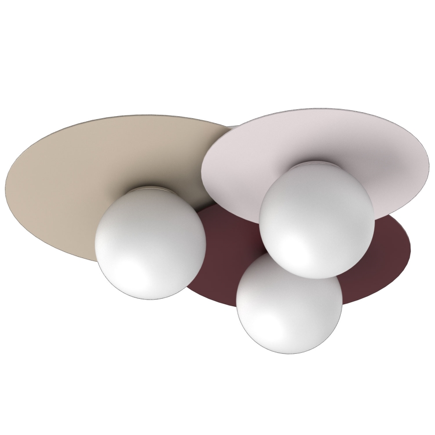Stropné svietidlo FLAT 3xE27/15W/230V 55x60 cm béžové/krémové/bordové