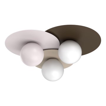 Stropné svietidlo FLAT 3xE27/15W/230V 55x60 cm béžové/krémové/bordové