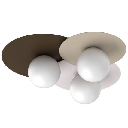 Stropné svietidlo FLAT 3xE27/15W/230V 55x60 cm béžové/krémové/bordové