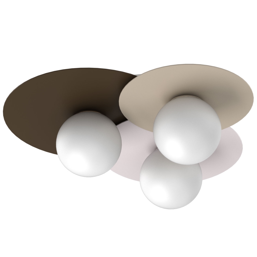 Stropné svietidlo FLAT 3xE27/15W/230V 55x60 cm béžové/krémové/bordové