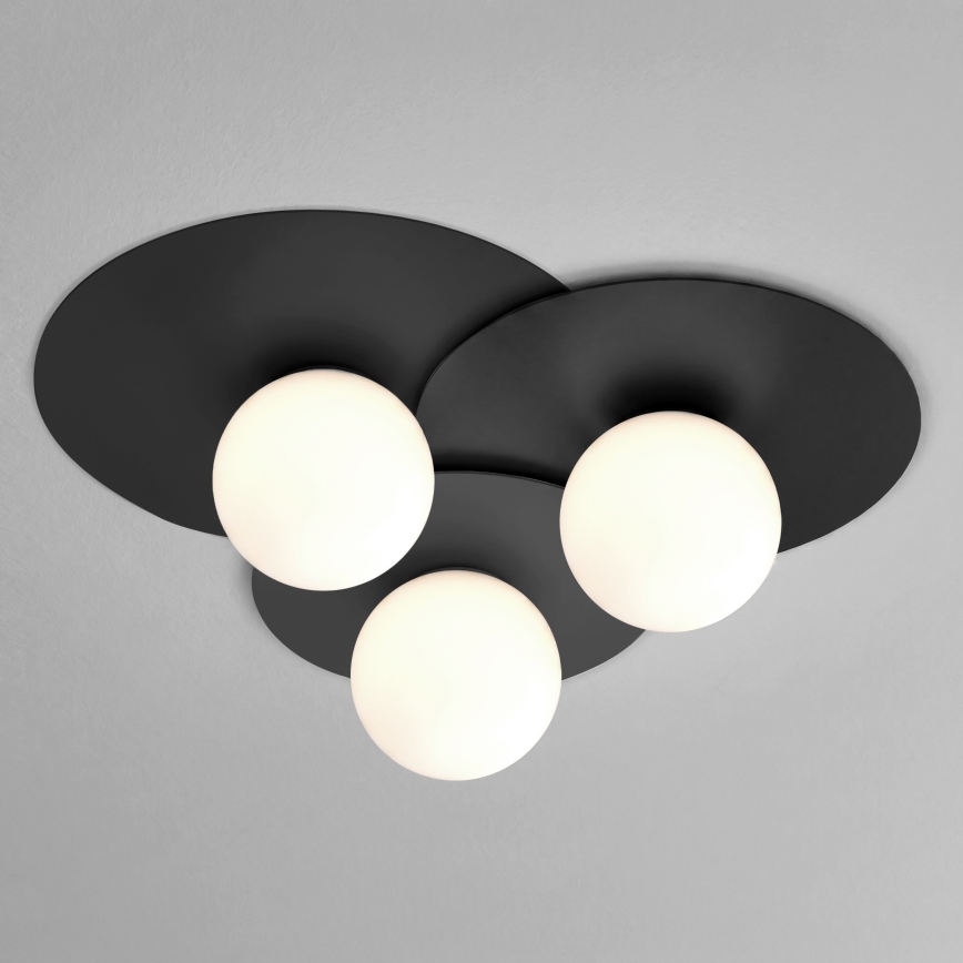 Stropné svietidlo FLAT 3xE27/15W/230V 55x60 cm čierne