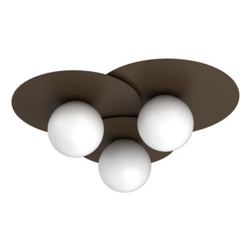 Stropné svietidlo FLAT 3xE27/15W/230V 55x60 cm hnedá