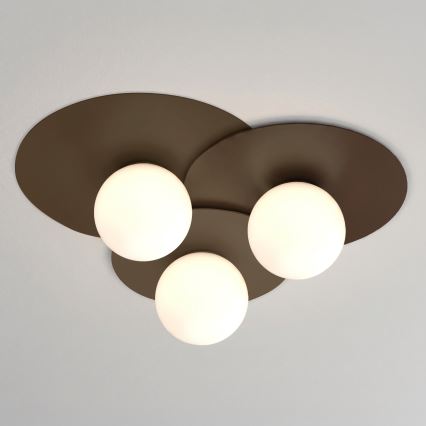 Stropné svietidlo FLAT 3xE27/15W/230V 55x60 cm hnedá