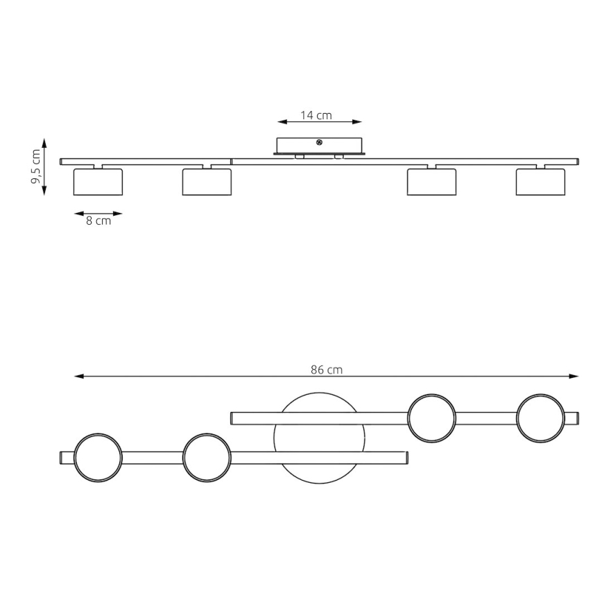 Stropné svietidlo FRAGMENT 4xGX53/12W/230V béžové