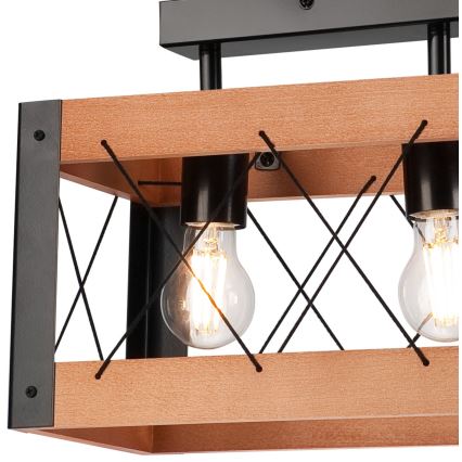 Stropné svietidlo FRIDA 2xE27/60W/230V čierna/hnedá buk