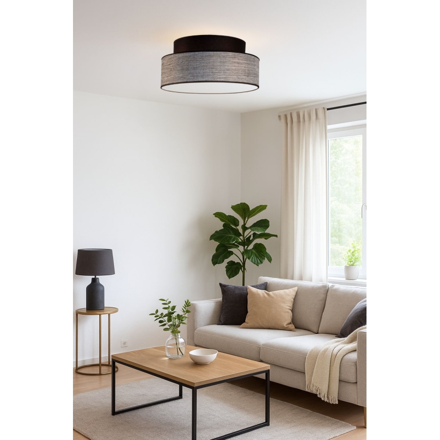 Stropné svietidlo GRACE 1xE27/60W/230V čierna/šedá