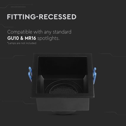 Stropné svietidlo GU10 9x9 cm čierne