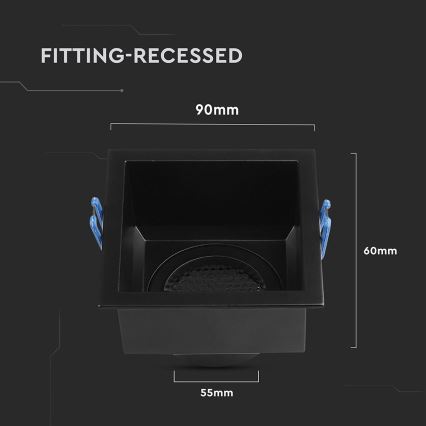 Stropné svietidlo GU10 9x9 cm čierne