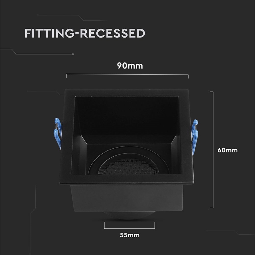 Stropné svietidlo GU10 9x9 cm čierne