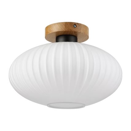 Stropné svietidlo HARMA WOOD 1xE27/15W/230V dub/biela pr. 30 cm