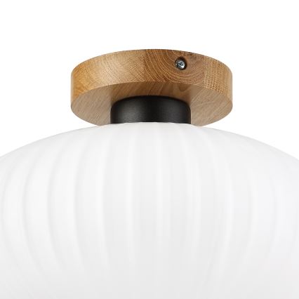 Stropné svietidlo HARMA WOOD 1xE27/15W/230V dub/biela pr. 30 cm