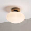Stropné svietidlo HARMA WOOD, 1xE27/15W/230V, dub/biela, priemer 25 cm