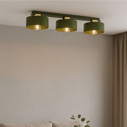 Stropné svietidlo IGNIA 3xE27/60W/230V zelené