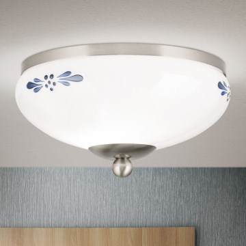 Stropné svietidlo LANDHAUS 1xE27/60W/230V pr. 21 cm matný chróm/biela