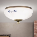 Stropné svietidlo LANDHAUS 1xE27/60W/230V priemer 21 cm bronz/biela/modrá