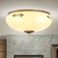 Stropné svietidlo LANDHAUS 2xE27/60W/230V pr. 28 cm bronz/béžová/zelená