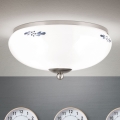 Stropné svietidlo LANDHAUS 2xE27/60W/230V pr. 28 cm matný chróm/biela/modrá