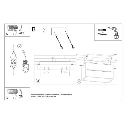 Stropné svietidlo LOBO 2xGU10/40W/230V šedá
