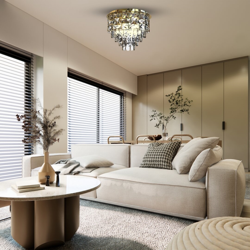 Stropné svietidlo LUXURIA 9xE14/40W/230V pr. 48 cm zlatá