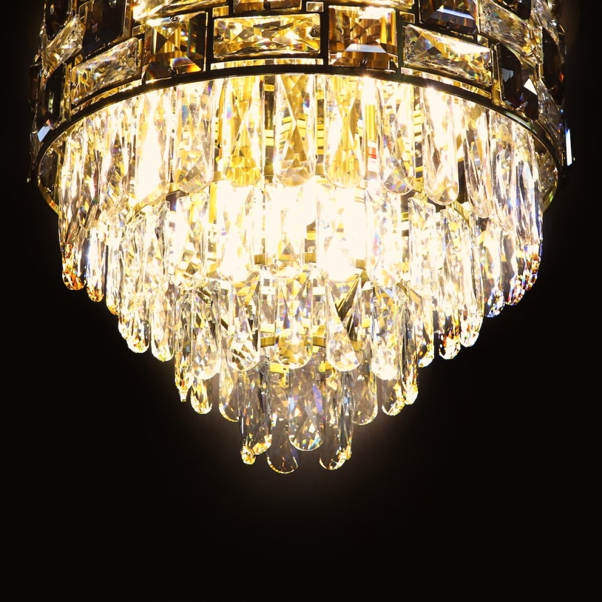 Stropné svietidlo LUXURIA 9xE14/40W/230V pr. 48 cm zlatá