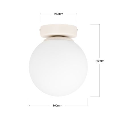 Stropné svietidlo MOONLIGHT 1xE27/15W/230V, priemer 16 cm, krémové