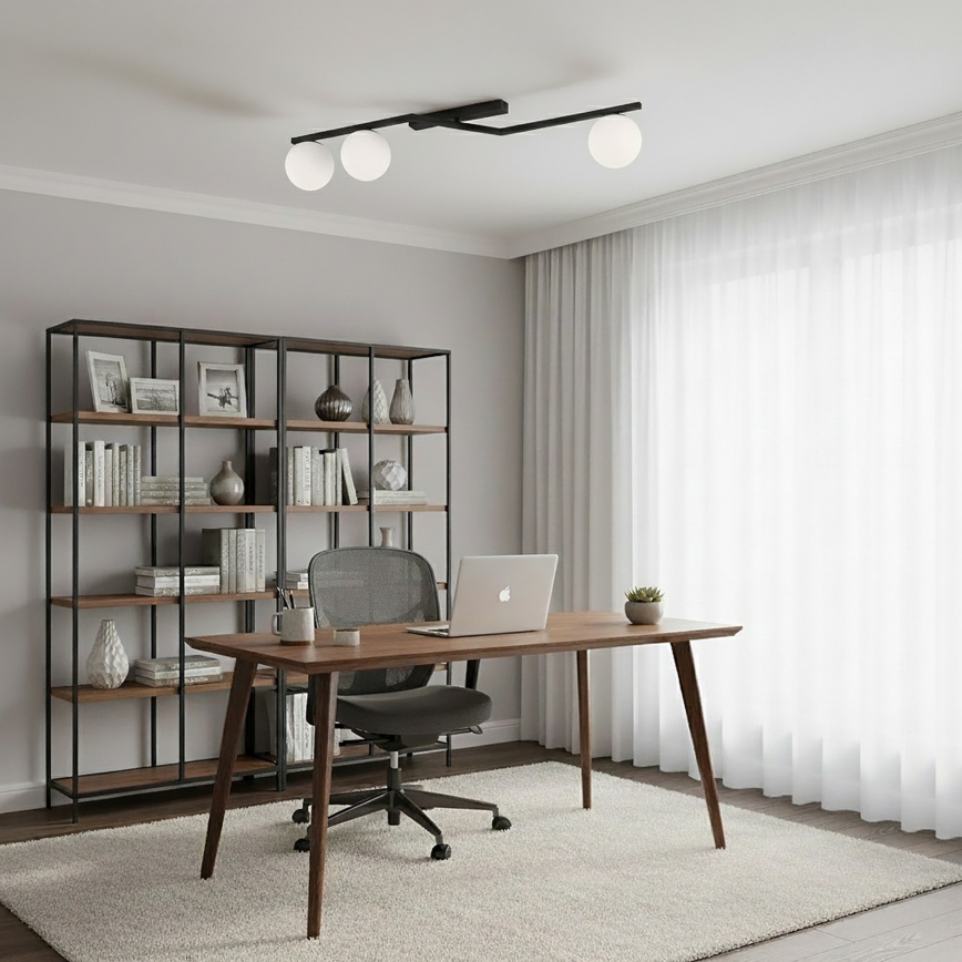 Stropné svietidlo NATON 3xE14/10W/230V čierna/biela