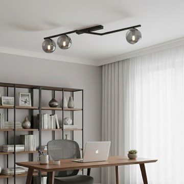 Stropné svietidlo NATON 3xE14/10W/230V čierna/dymová