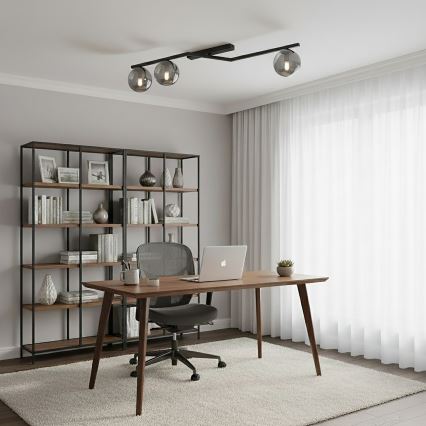 Stropné svietidlo NATON 3xE14/10W/230V čierna/dymová