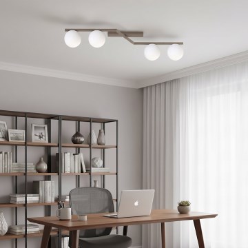 Stropné svietidlo NATON 4xE14/10W/230V béžové/biele