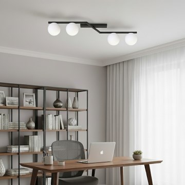 Stropné svietidlo NATON 4xE14/10W/230V čierna/biela