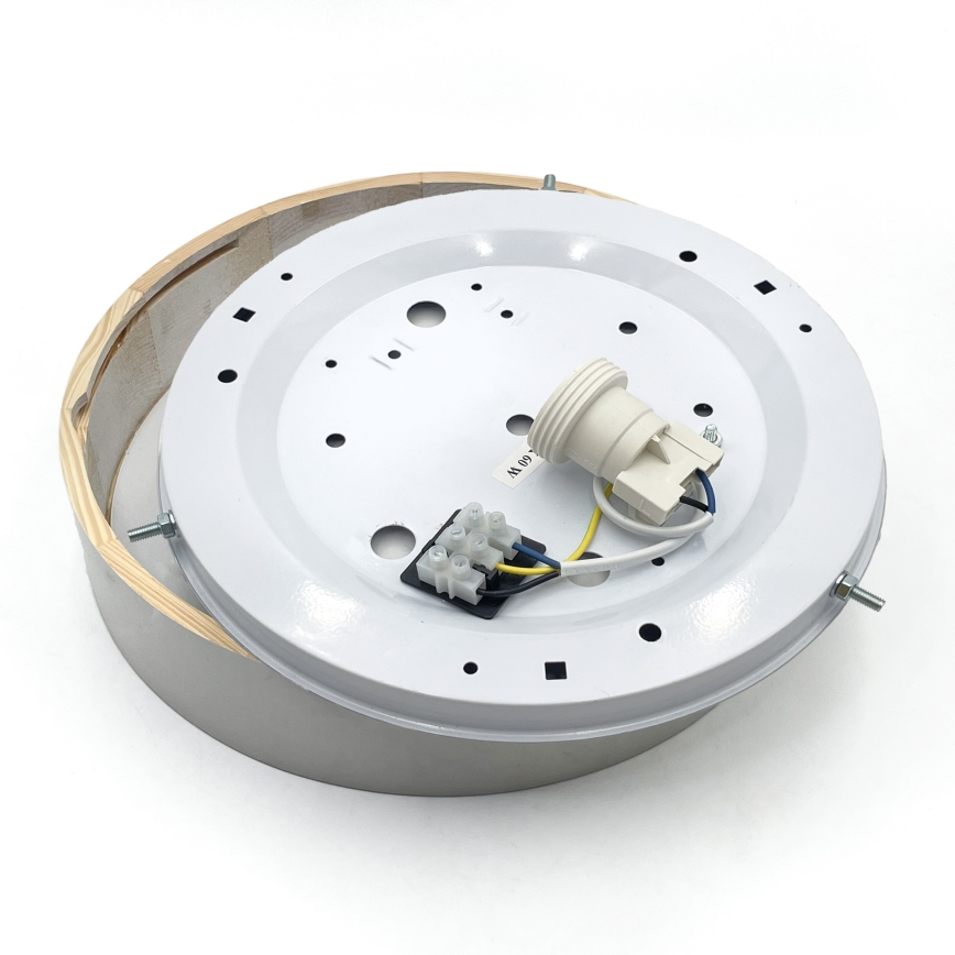 Stropné svietidlo NATURAL 1xE27/15W/230V priemer 27,5 cm borovica/biela