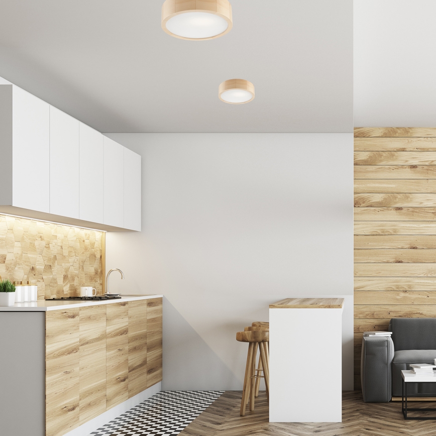 Stropné svietidlo NATURAL 1xE27/60W/230V priemer 27,5 cm borovica