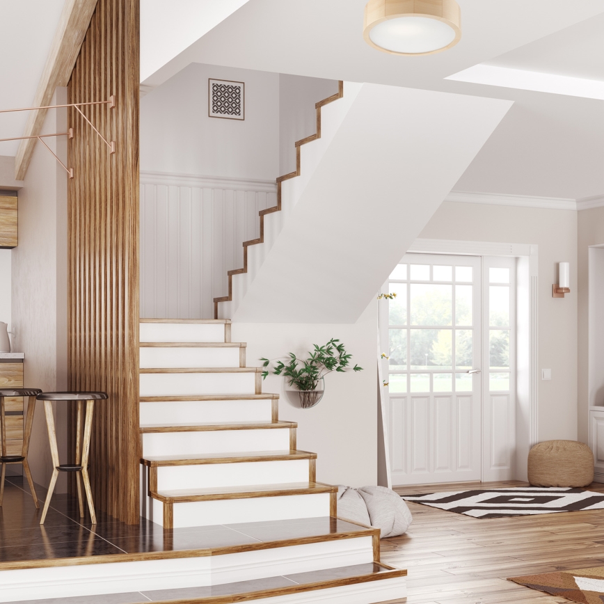 Stropné svietidlo NATURAL 1xE27/60W/230V priemer 27,5 cm borovica