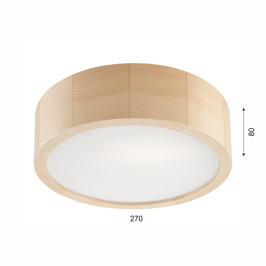 Stropné svietidlo NATURAL 1xE27/60W/230V ø 27 cm borovica