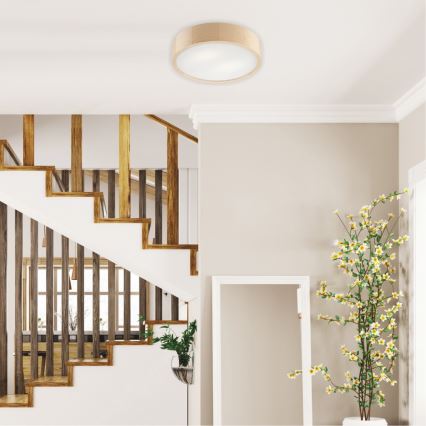 Stropné svietidlo NATURAL 2xE27/60W/230V pr. 37,5 cm borovica