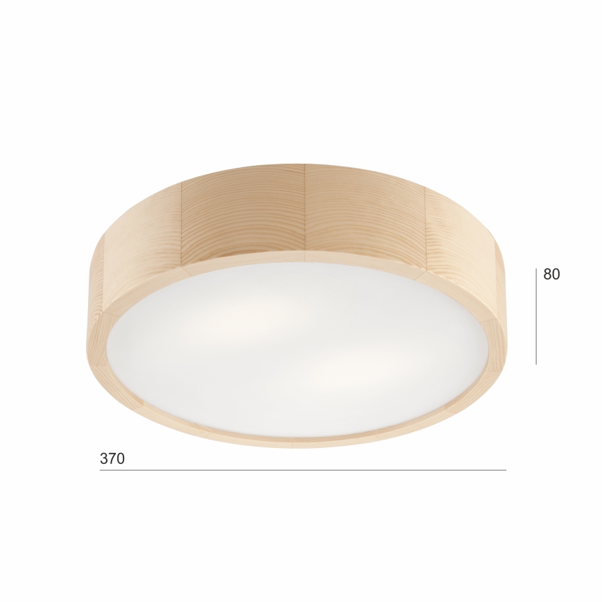 Stropné svietidlo NATURAL 2xE27/60W/230V ø 37 cm borovica - FSC certifikované