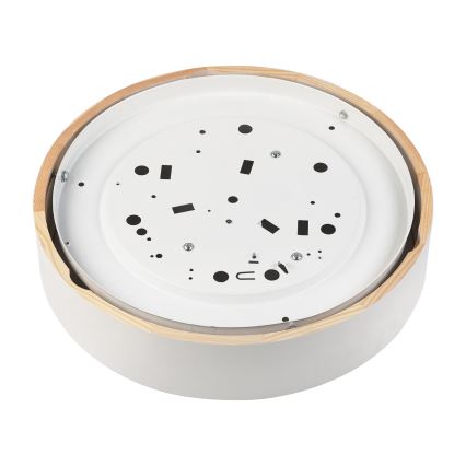 Stropné svietidlo NATURAL 3xE27/15W/230V pr. 37,5 cm borovica/biela