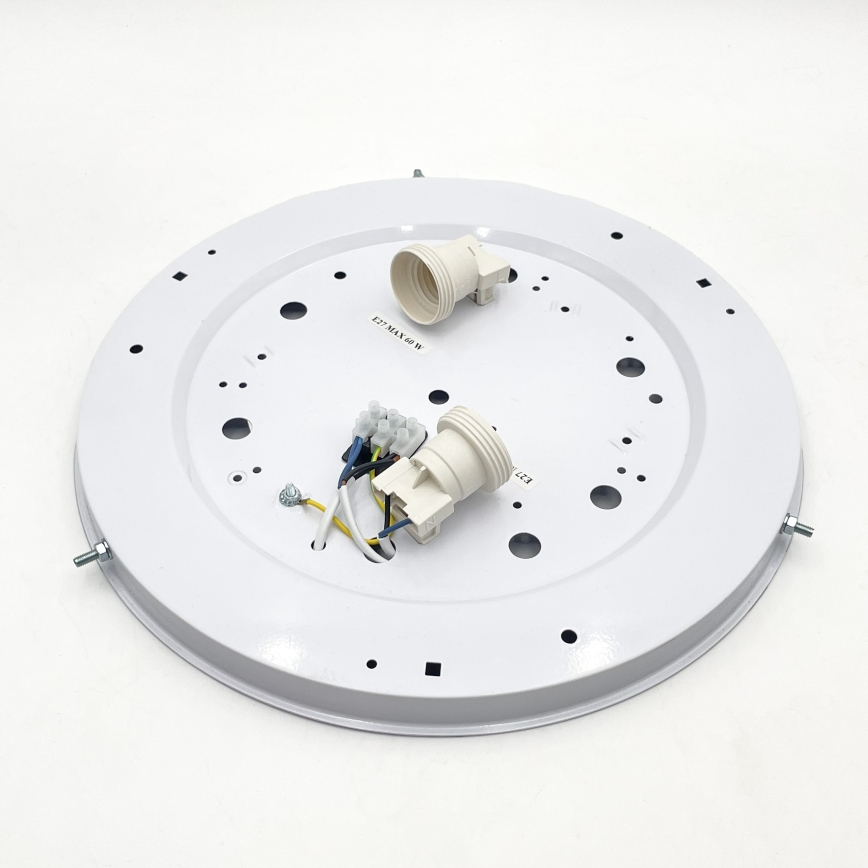 Stropné svietidlo NATURAL 3xE27/15W/230V pr. 37,5 cm borovica/biela