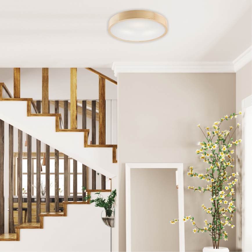 Stropné svietidlo NATURAL 3xE27/60W/230V pr. 47,5 cm borovica