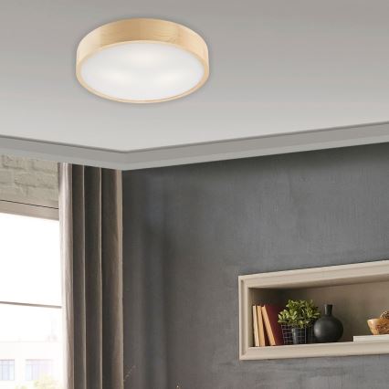 Stropné svietidlo NATURAL 3xE27/60W/230V ø 47 cm borovica - FSC certifikované
