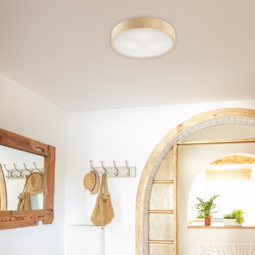 Stropné svietidlo NATURAL 3xE27/60W/230V ø 47 cm borovica - FSC certifikované