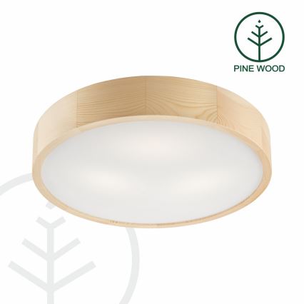 Stropné svietidlo NATURAL 3xE27/60W/230V ø 47 cm borovica - FSC certifikované