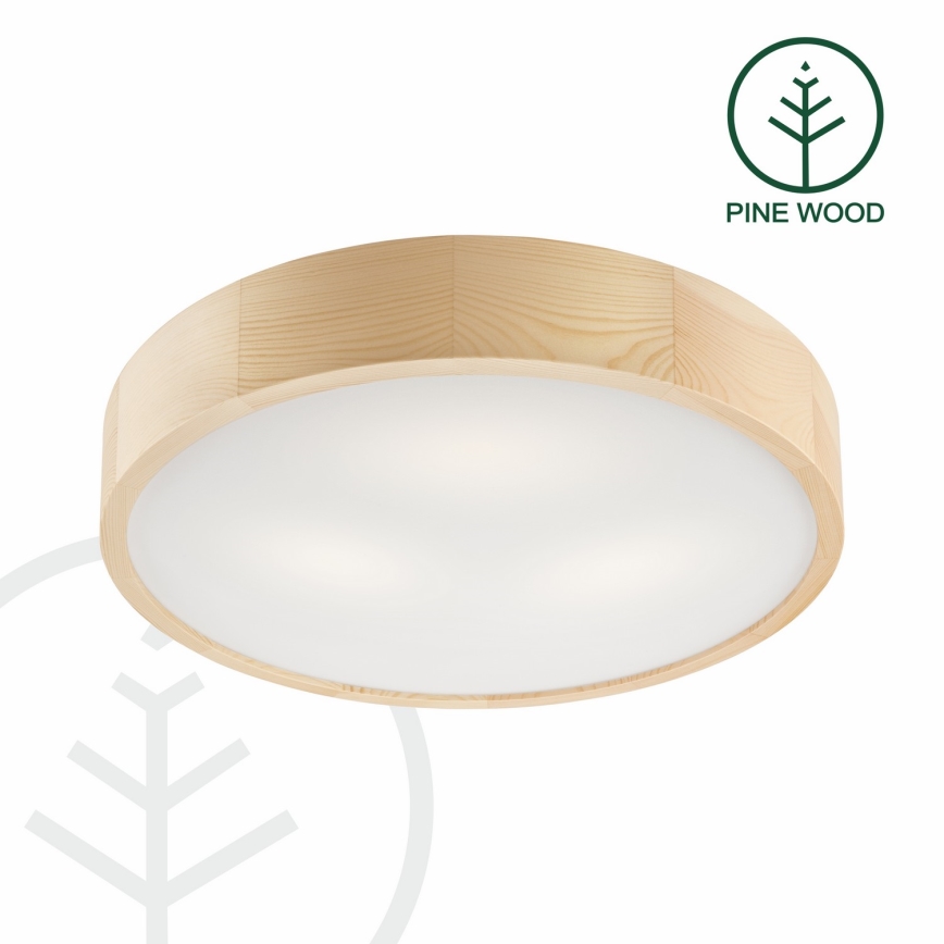 Stropné svietidlo NATURAL 3xE27/60W/230V ø 47 cm borovica - FSC certifikované