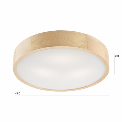 Stropné svietidlo NATURAL 3xE27/60W/230V ø 47 cm borovica - FSC certifikované
