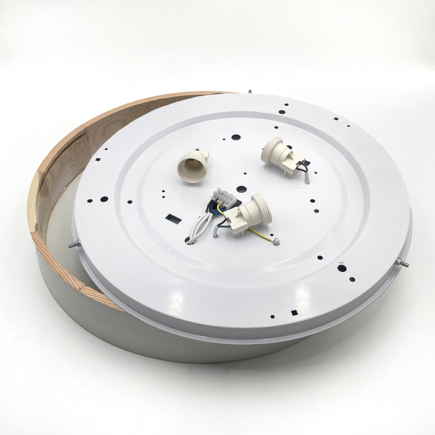 Stropné svietidlo NATURAL 5xE27/15W/230V pr. 47,5 cm borovica/biela