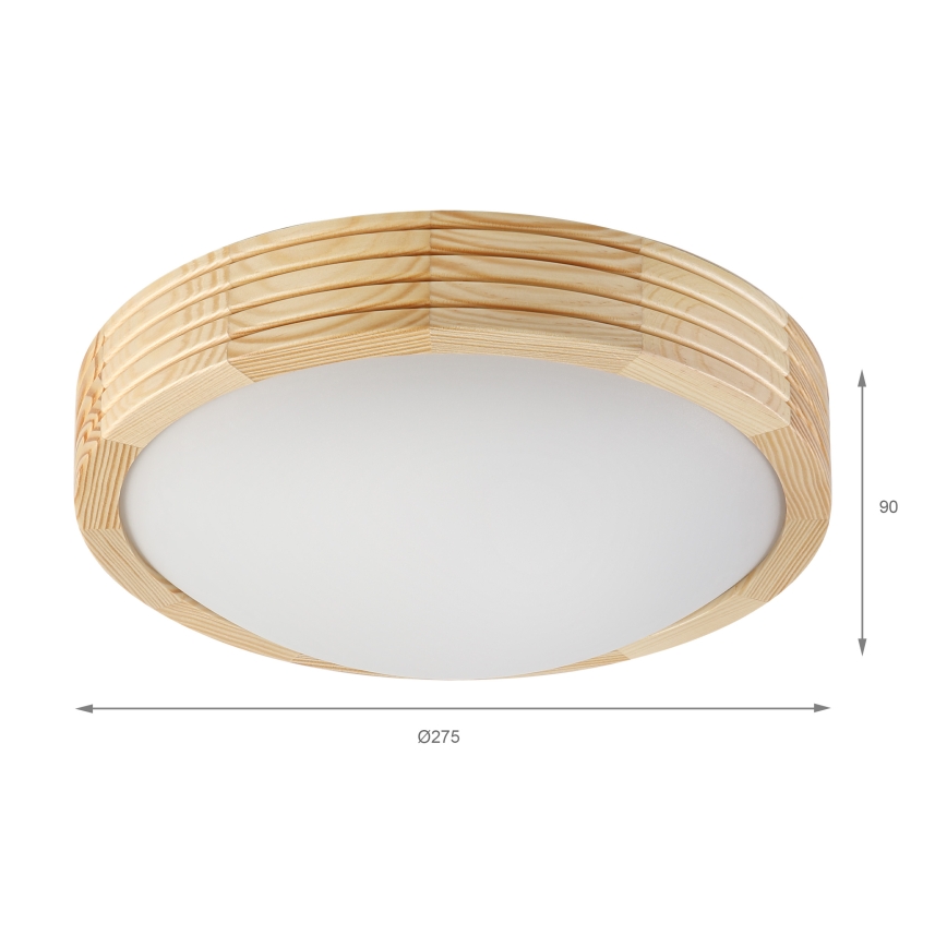 Stropné svietidlo NATURAL MODERN 1xE27/15W/230V pr. 27,5 cm borovica