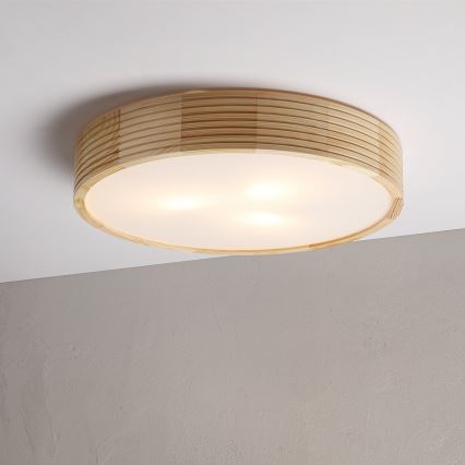 Stropné svietidlo NATURAL MODERN 3xE27/15W/230V priemer 47,5 cm borovica
