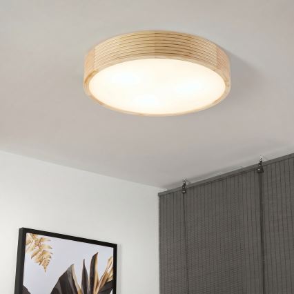 Stropné svietidlo NATURAL MODERN 3xE27/15W/230V priemer 47,5 cm borovica