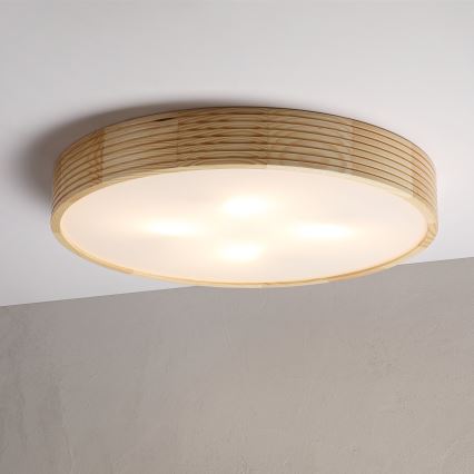 Stropné svietidlo NATURAL MODERN 4xE27/15W/230V pr. 58 cm borovica