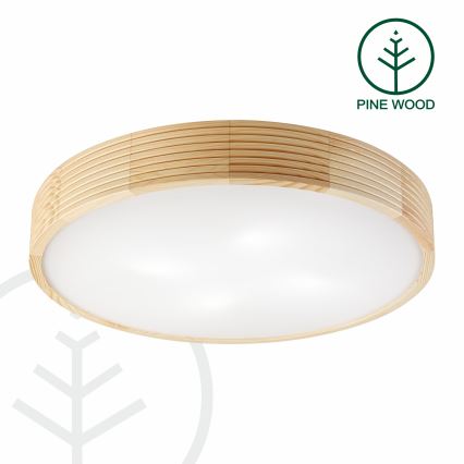 Stropné svietidlo NATURAL MODERN 4xE27/15W/230V pr. 58 cm borovica